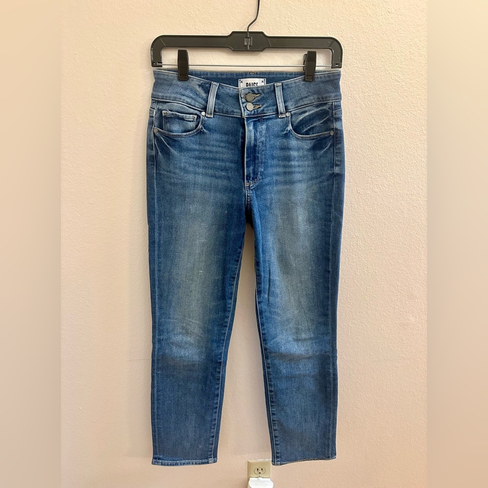 PAIGE Women's Hidden Hills Straight ankle jeans in Caylee Blue